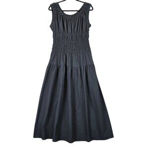 Rails Dress Womens Medium Black Anastasia Smocked Sleeveless Maxi Sundress